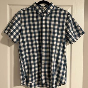 Mizzen+Main Trim Fit Short Sleeved Button Down (Size L) (Color: Navy/White)